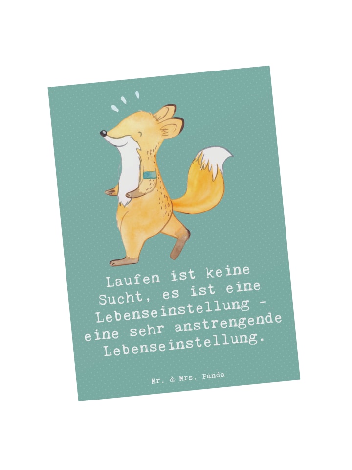 Mr. & Mrs. Panda Postkarte Laufen Lebensstil mit Spruch in Meeresbrise günstig kaufen onesize
