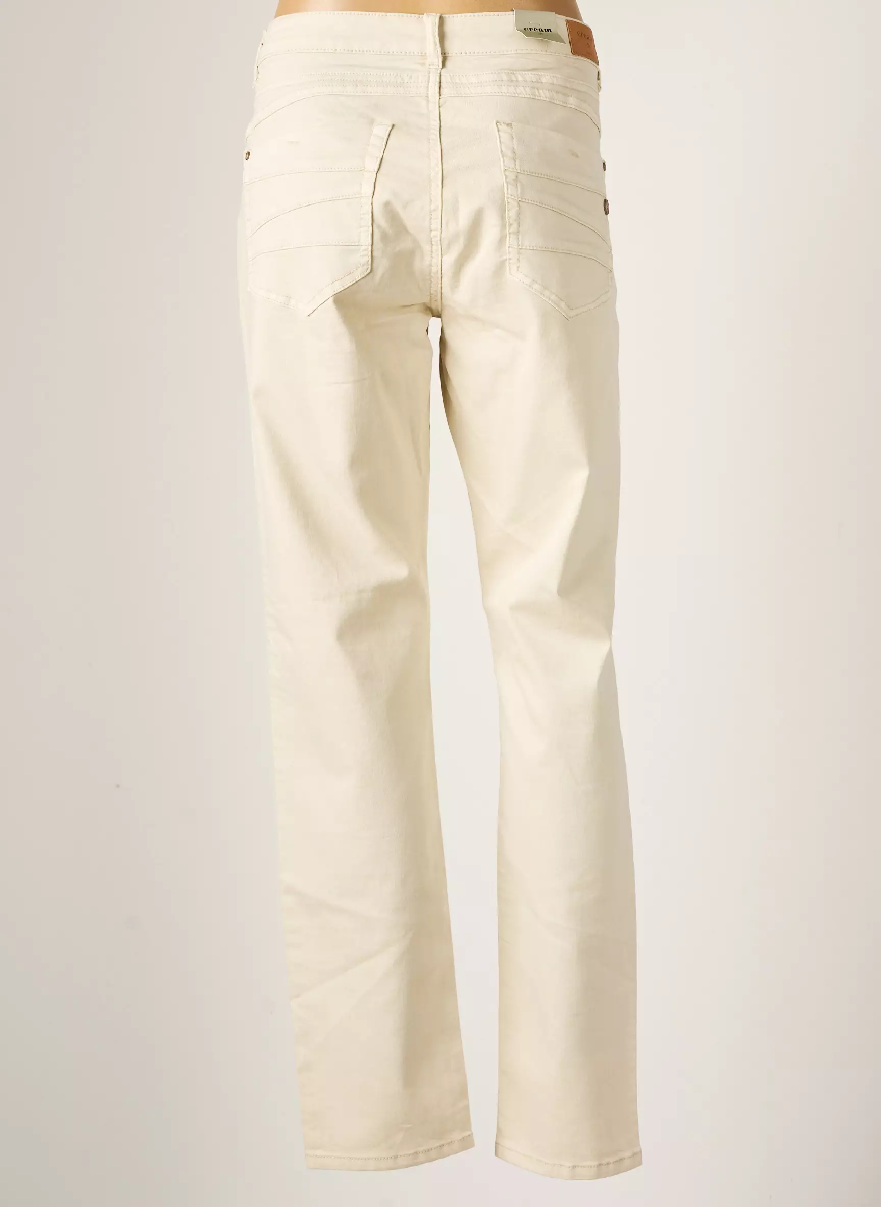 Cream Pantalons Slim Femme couleur beige