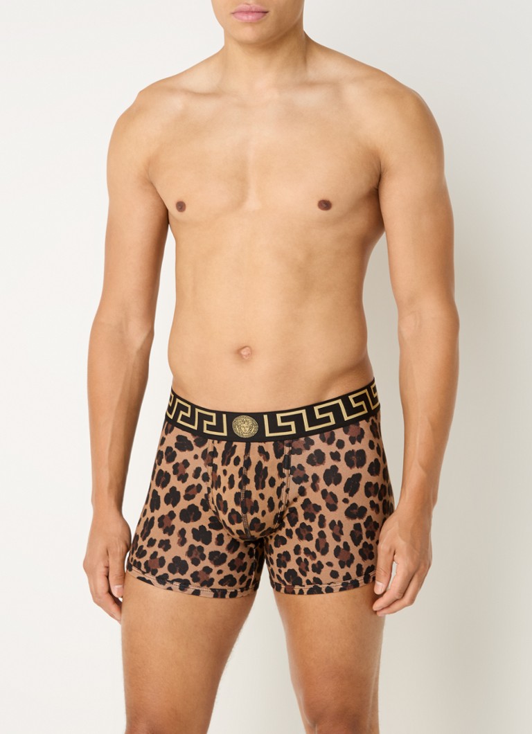 Versace Parigamba bokserice s leopard printom i logom u struku