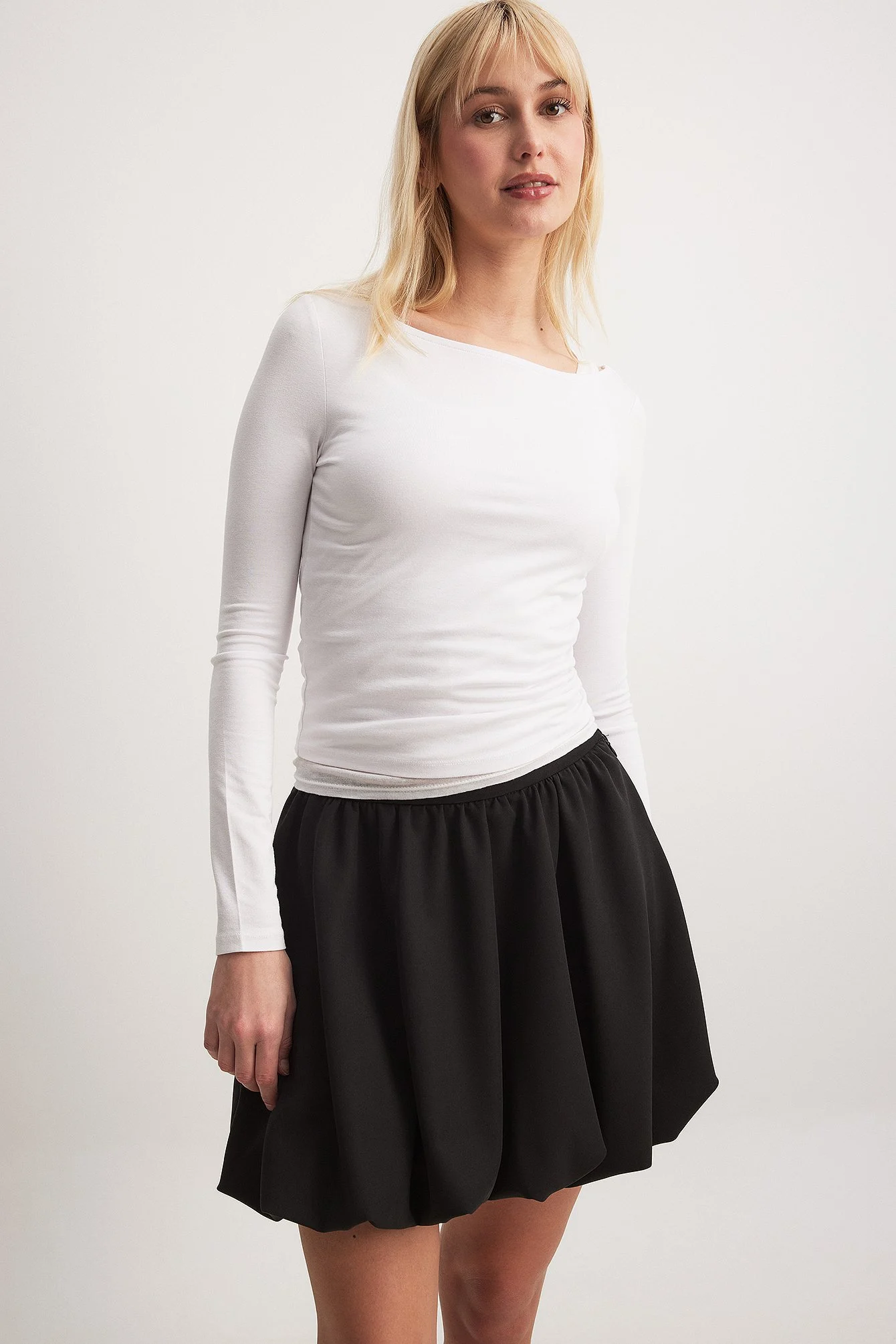 Bubble Hem Mini Skirt