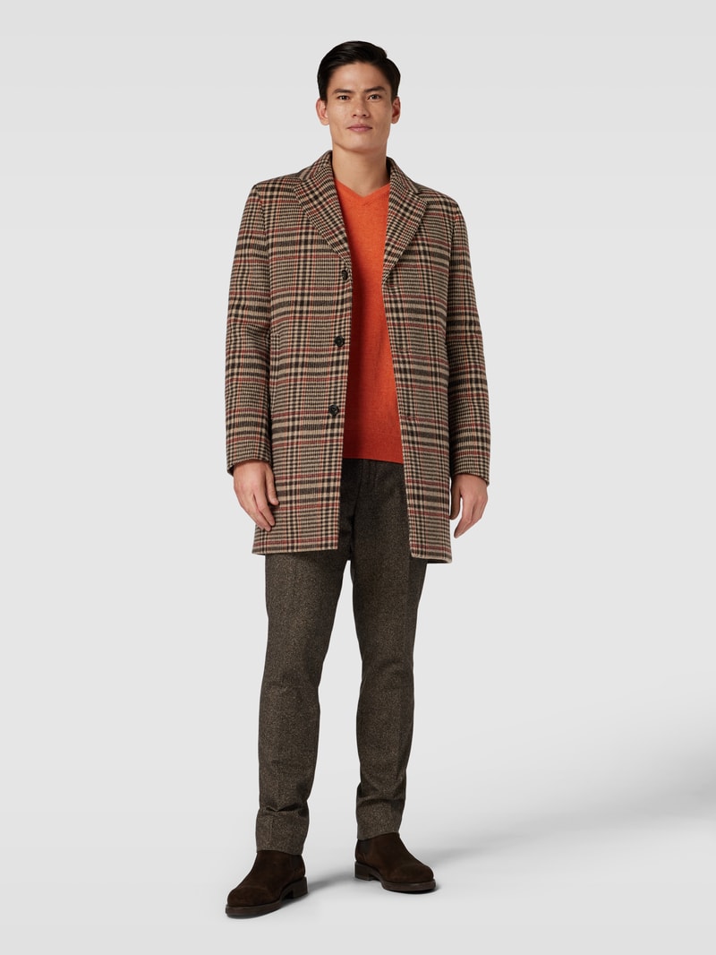 Kurzmantel mit Tartan-Karo Modell 'Scott' in taupe