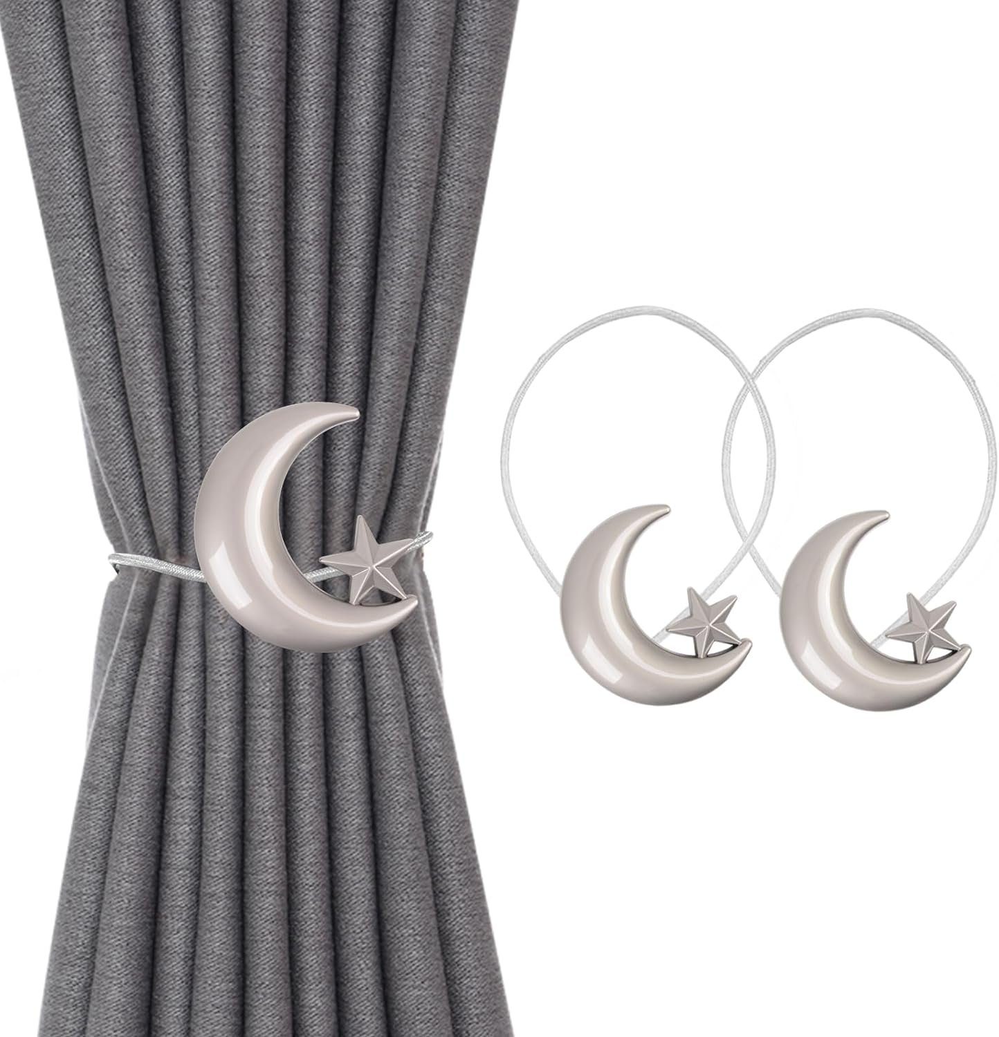 Raffhalter Magnetische Raffhalter Vorhang Mond Stern Gardinen Schlaufen 2 Stück, FELIXLEO