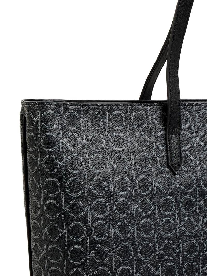 Shopper mit Logo-Muster in schwarz