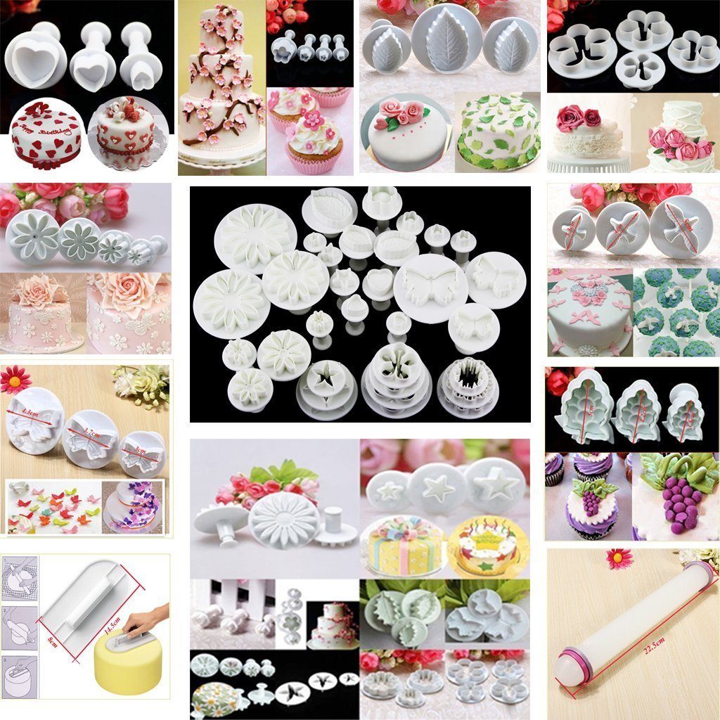 Homewit Ausstechform Fondant Ausstecher Set Tortendeko für Buchstaben Premium Backzubehör, (Packung, 69-St), Weihnachtsdekoration Modellierwerkzeug tüv Kuchen, Torten, Cupcakes