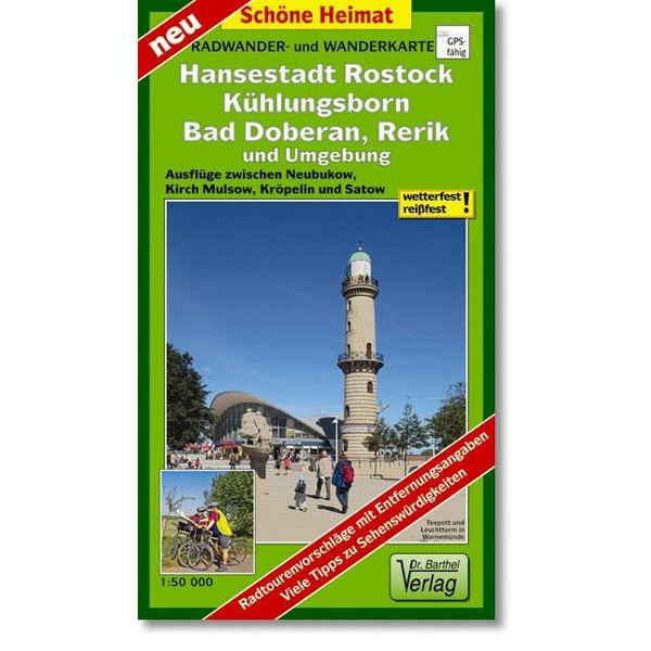 Hansestadt Rostock, Kühlungsborn, Bad Doberan, Rerik und Umgebung 1 : 50 000 - Wanderkarte