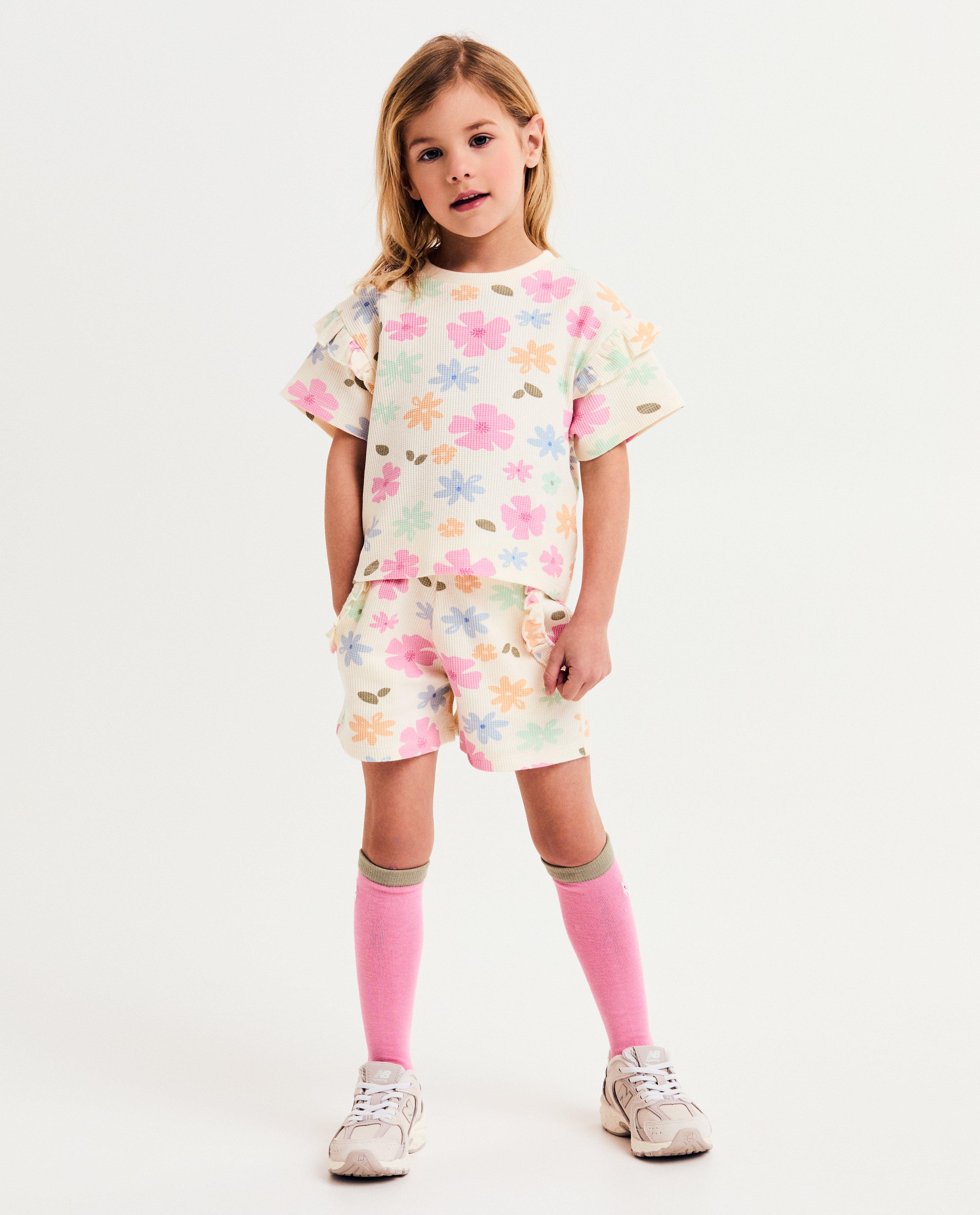 Pantaloni scurți Maya cu model waffle bej deschis