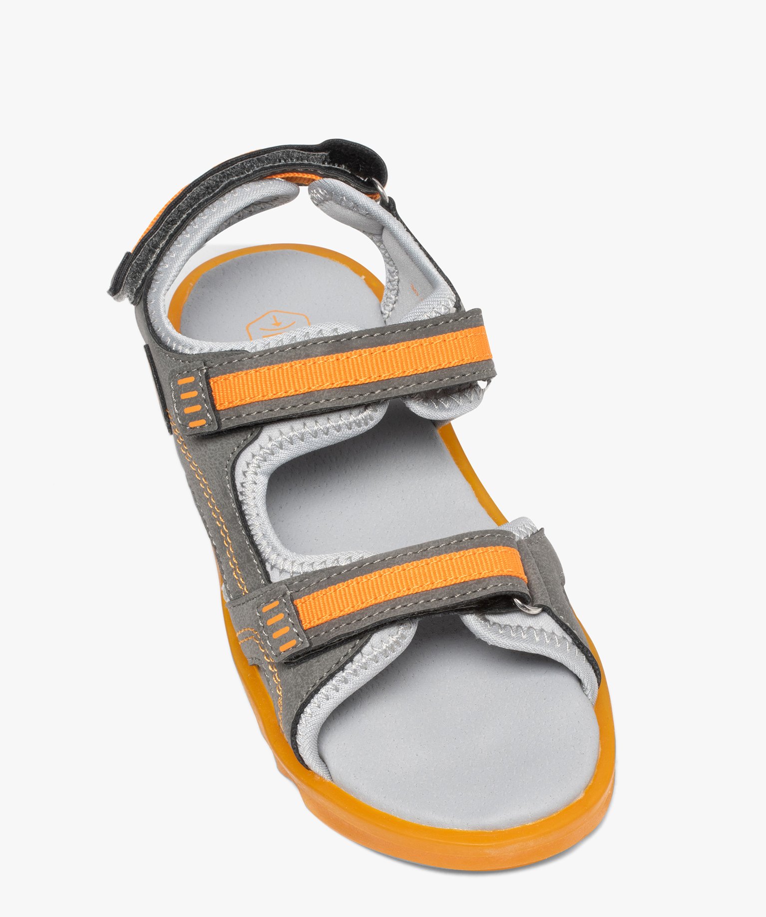 Sandales Garçon tout terrain à scratch et bout fermé gris clair | GEMO