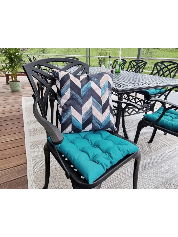JACK Outdoor Dekokissen Motiv 45x45cm inkl. XXL Füllung in Linear Petrol günstig kaufen 45x45 cm
