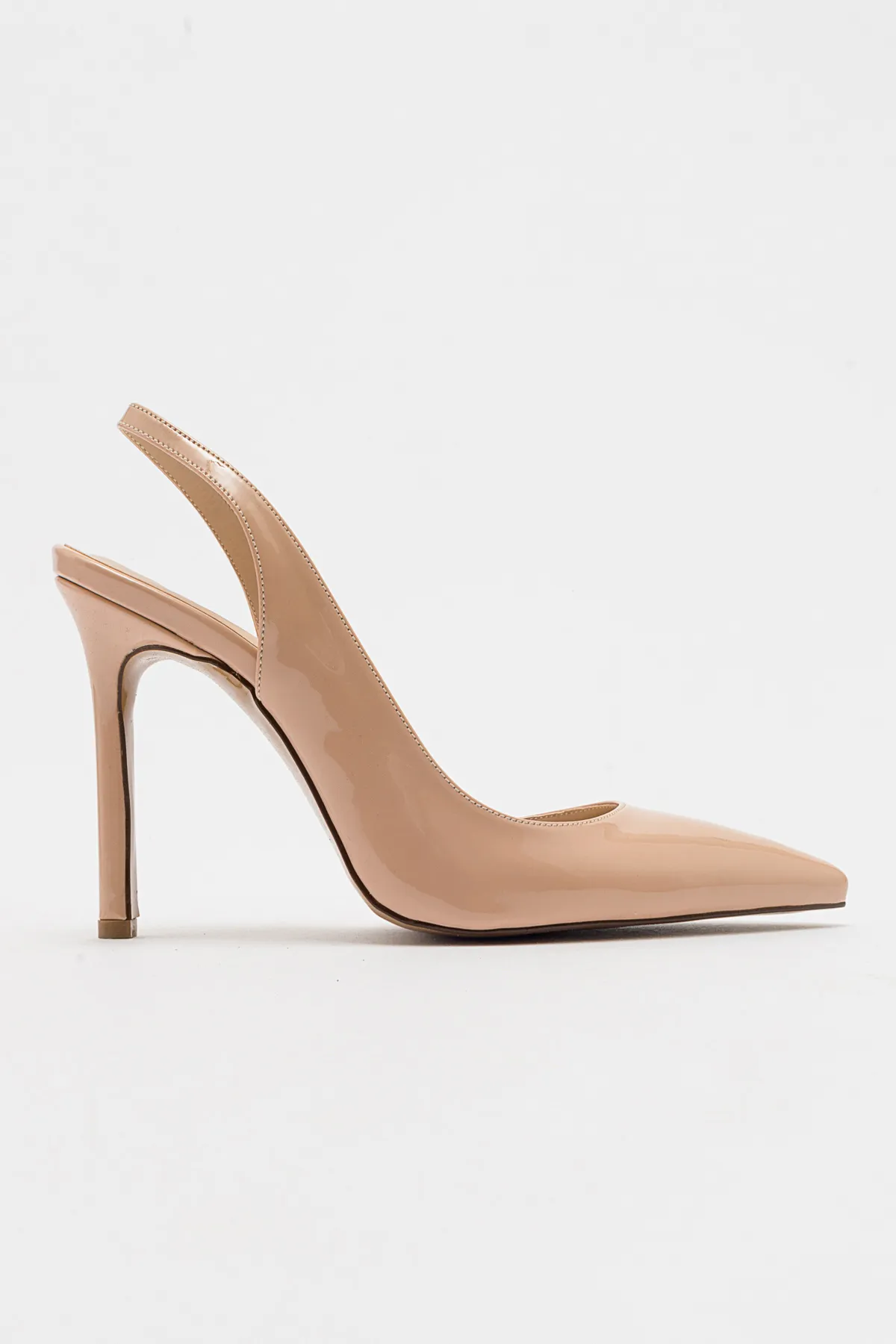 LuviShoes  Beigefarbene Damen-Schuhe mit Absatz aus Lackleder von Twine