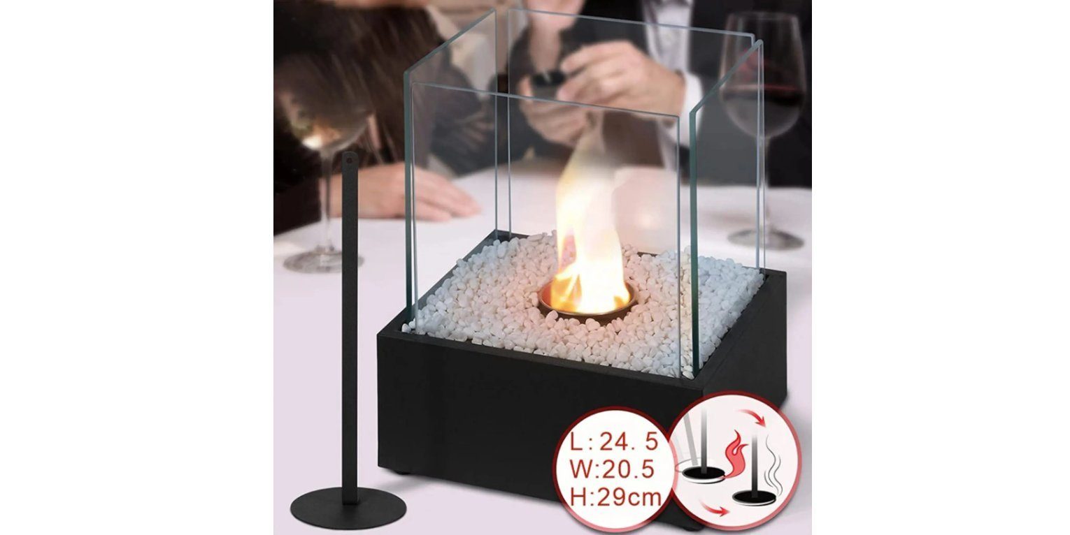 MMXX Feuerschale Tischkamin mit Bio-Ethanol, Tischofen wärmend, indoor & outdoor, wärmend