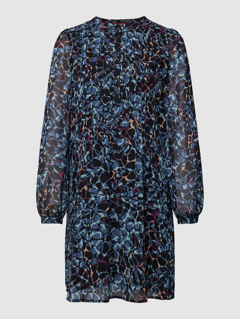 Knielanges Kleid mit Allover-Muster in schwarz