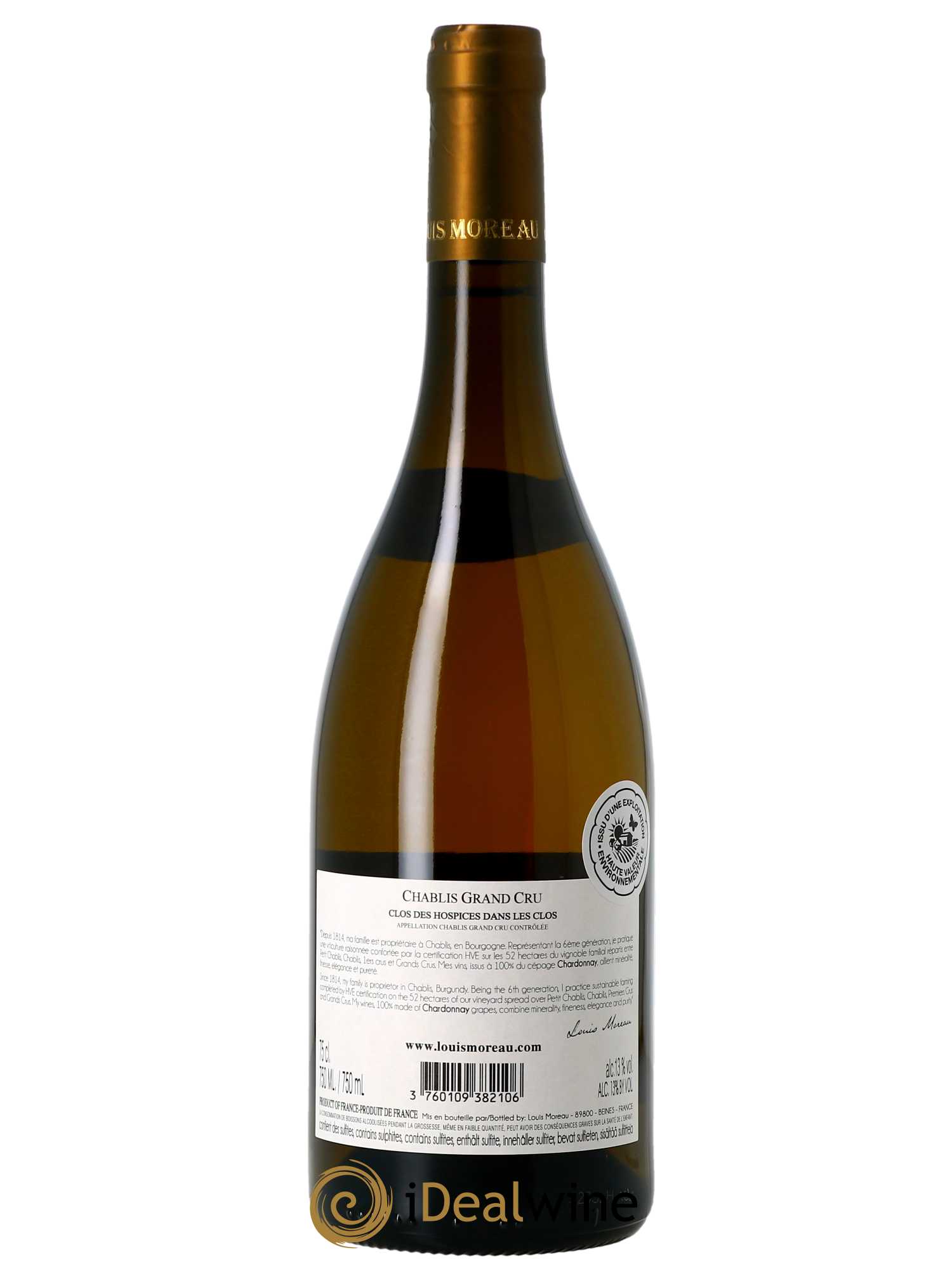 Chablis Grand Cru Clos des Hospices Les Clos Louis Moreau  2020 - Lot de 1 Bouteille