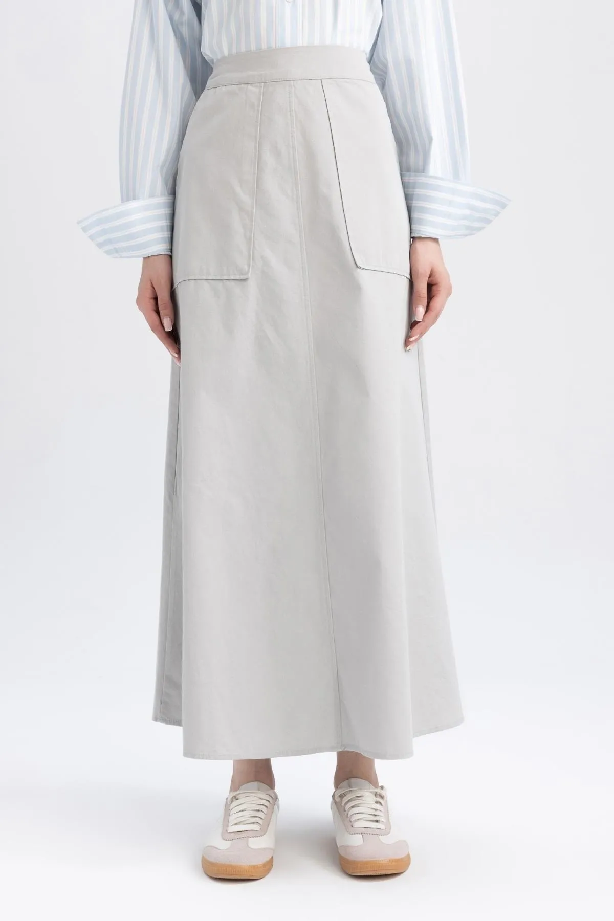 DeFacto  A-Linien-Gabardine-Maxirock A9564ax23au