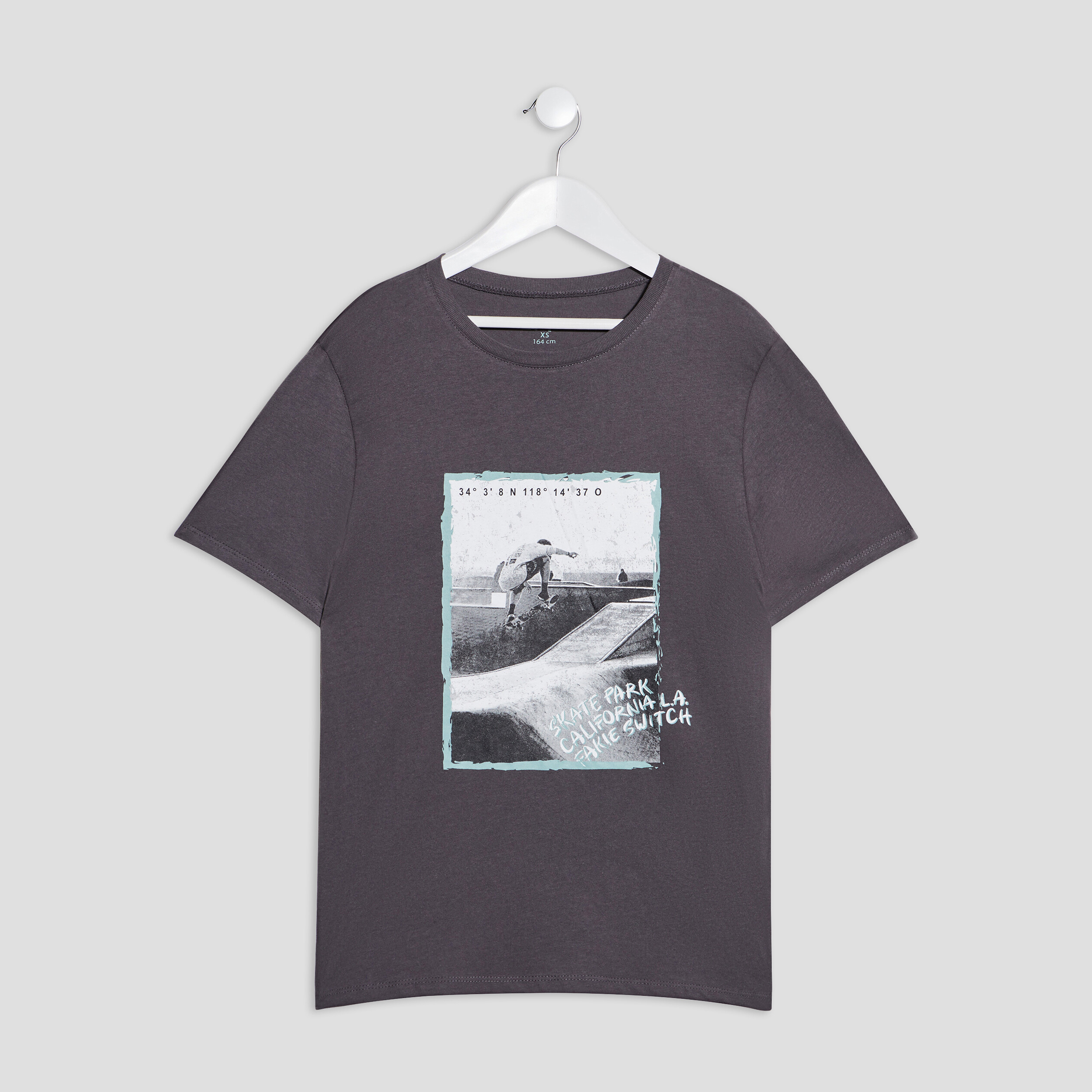 T-shirt manches courtes gris foncé homme | La Halle