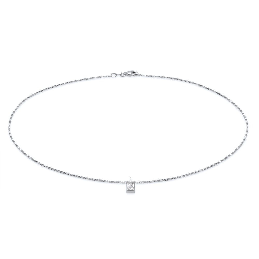 Elli Elli Collier Femmes Pendentif Solitaire Basique avec Zirconium en argent sterling collier