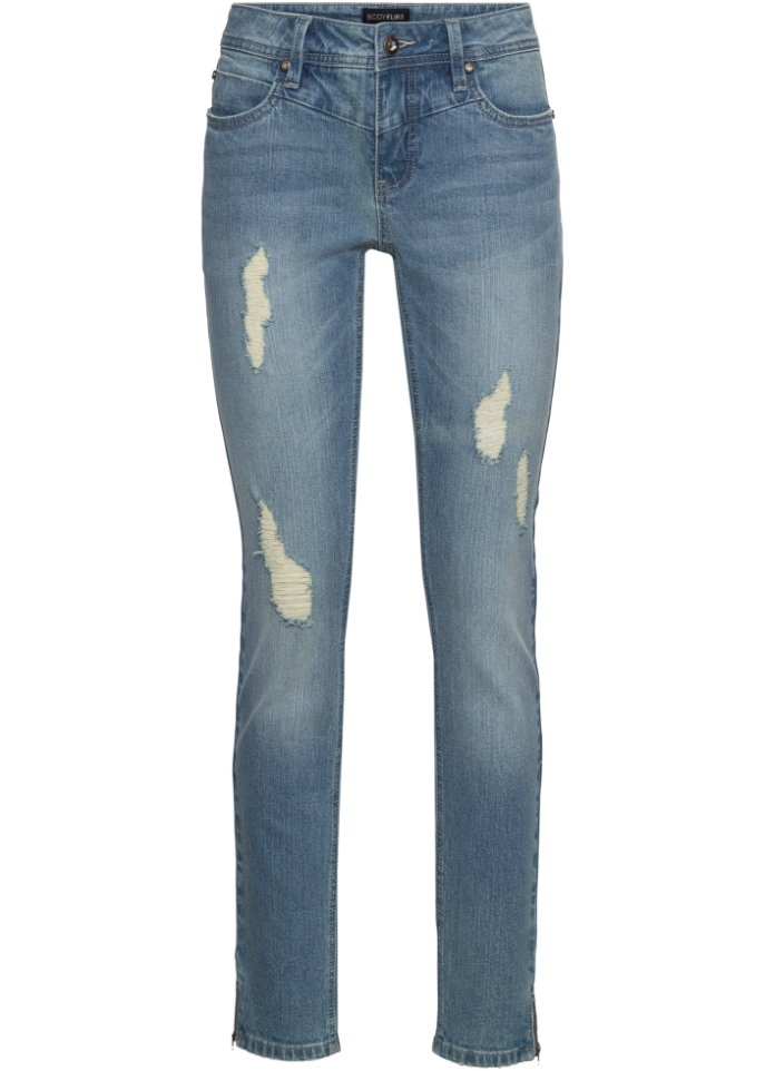 Stretch-Jeans mit Reißverschluss