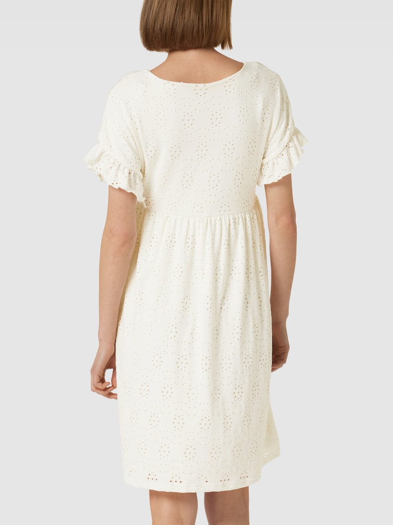 Umstands-Kleid mit Lochstickerei Modell 'Dinne Tess' in weiß