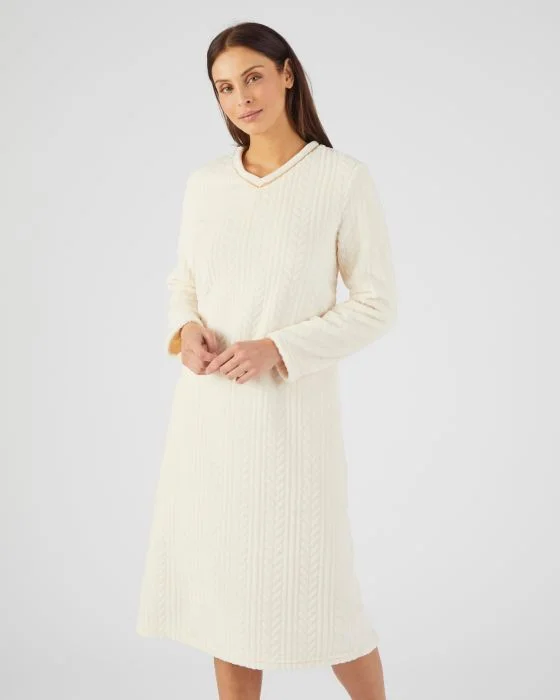 Chemise de nuit maille torsadée douce et chaude Thermolactyl