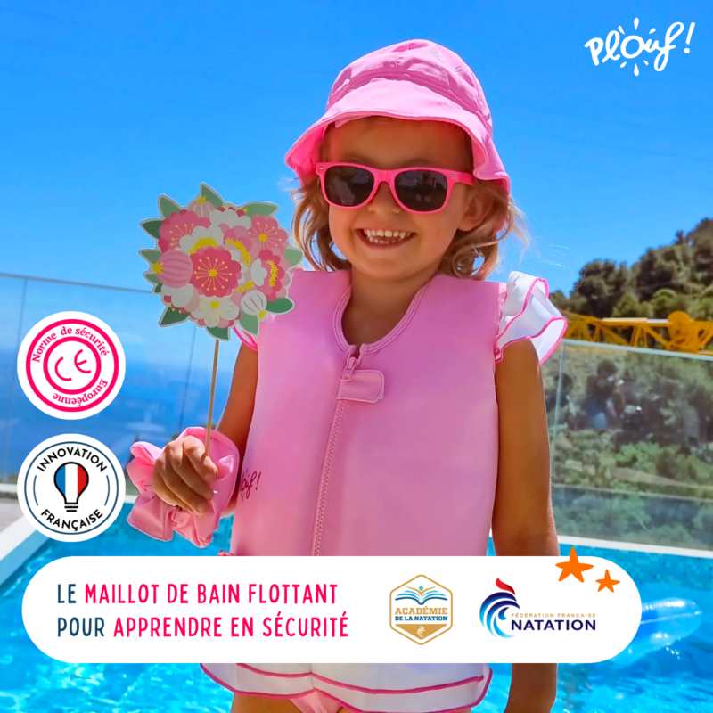 Maillot de bain flottant : Caraïbes Rose