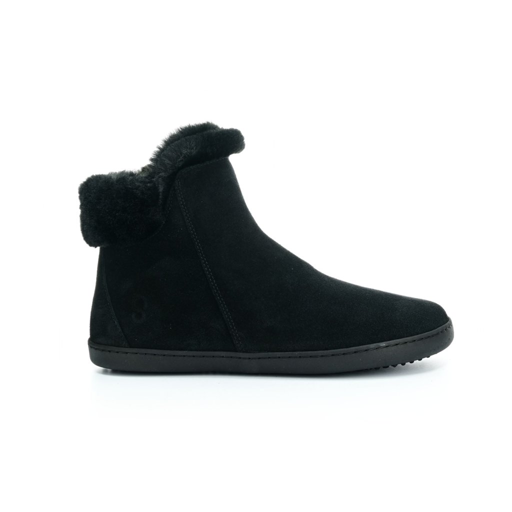 Shapen Fluffy Black schwarze Winterbarfußschuhe