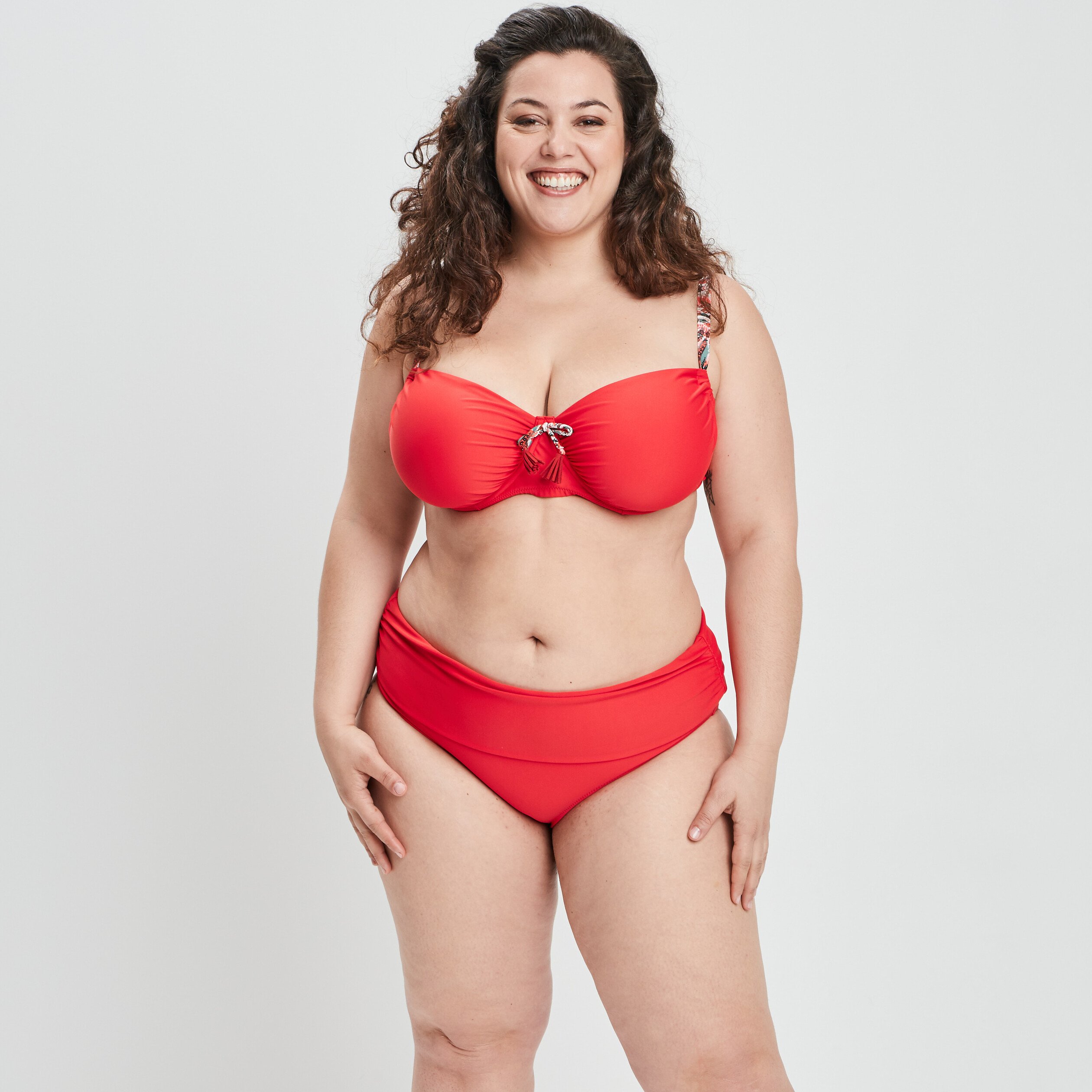 Bas de maillot de bain rouge femme grande taille | La Halle