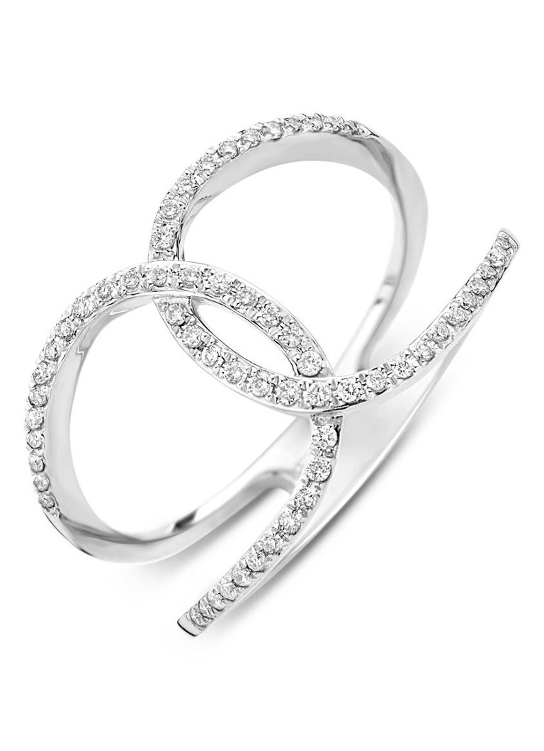Diamond Point White gold ring 0.19 ct diamond Like a star
