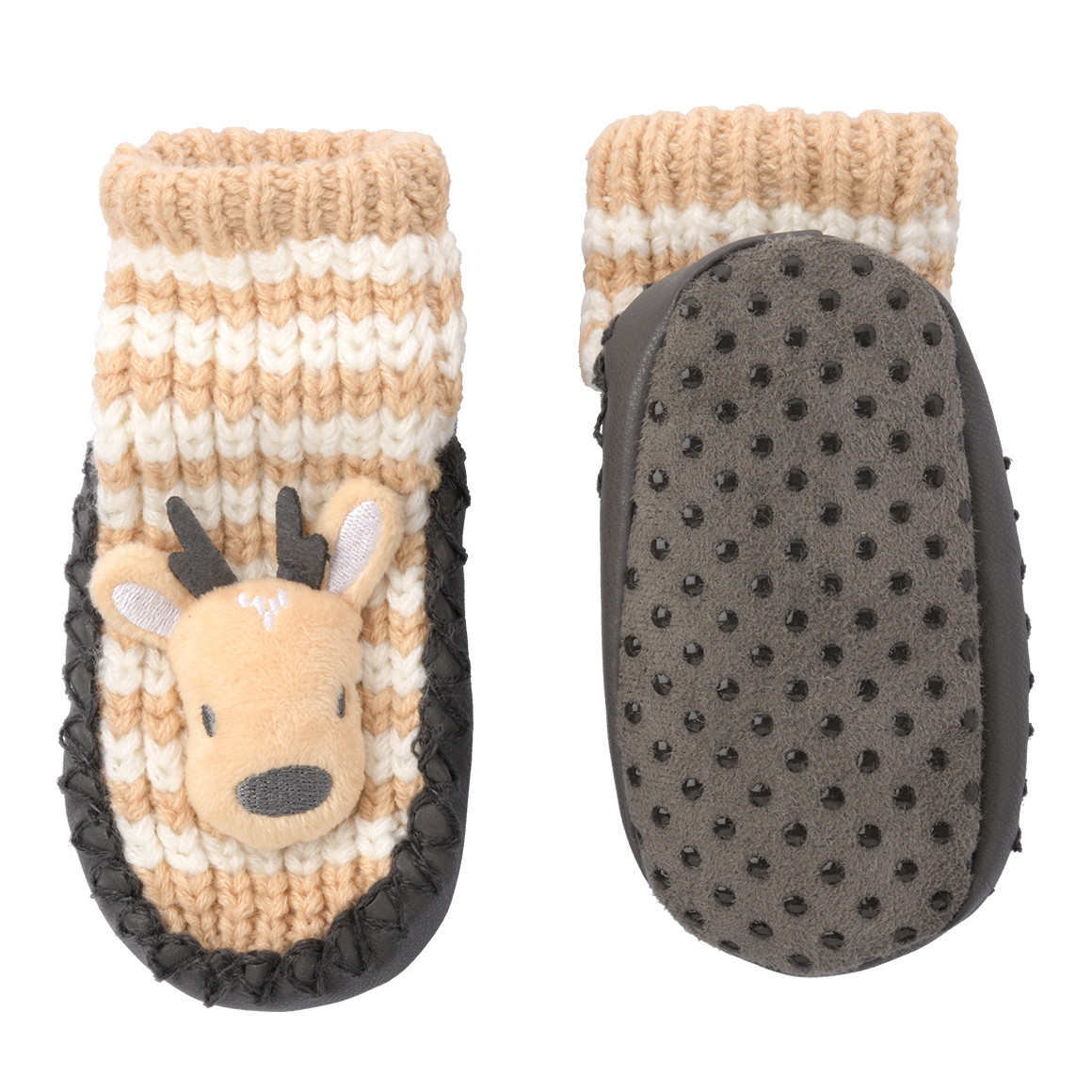 Baby Haussocken mit Rentier-Applikation