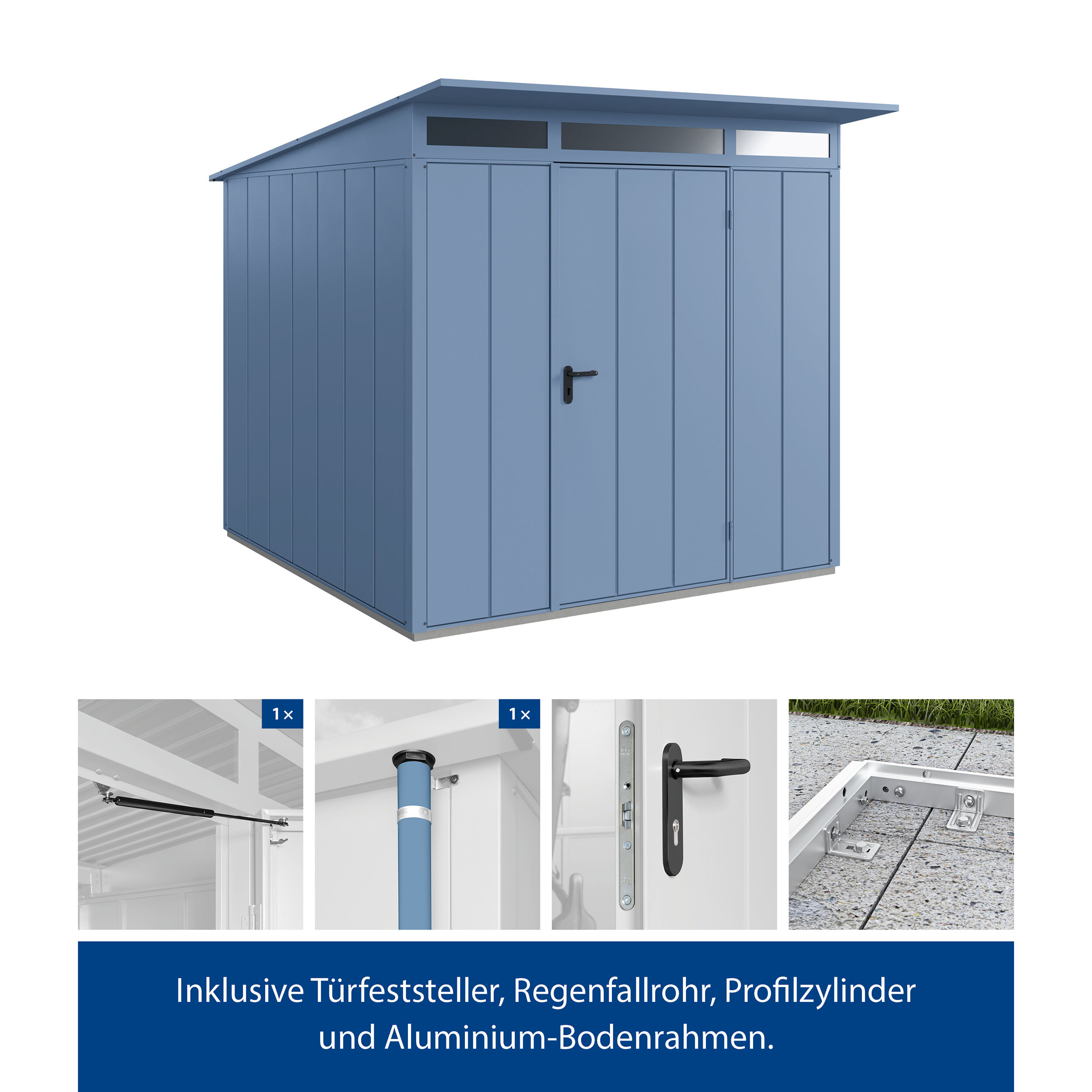 Set Berry Modern-P,Typ 2 Gerätehaus - Blau