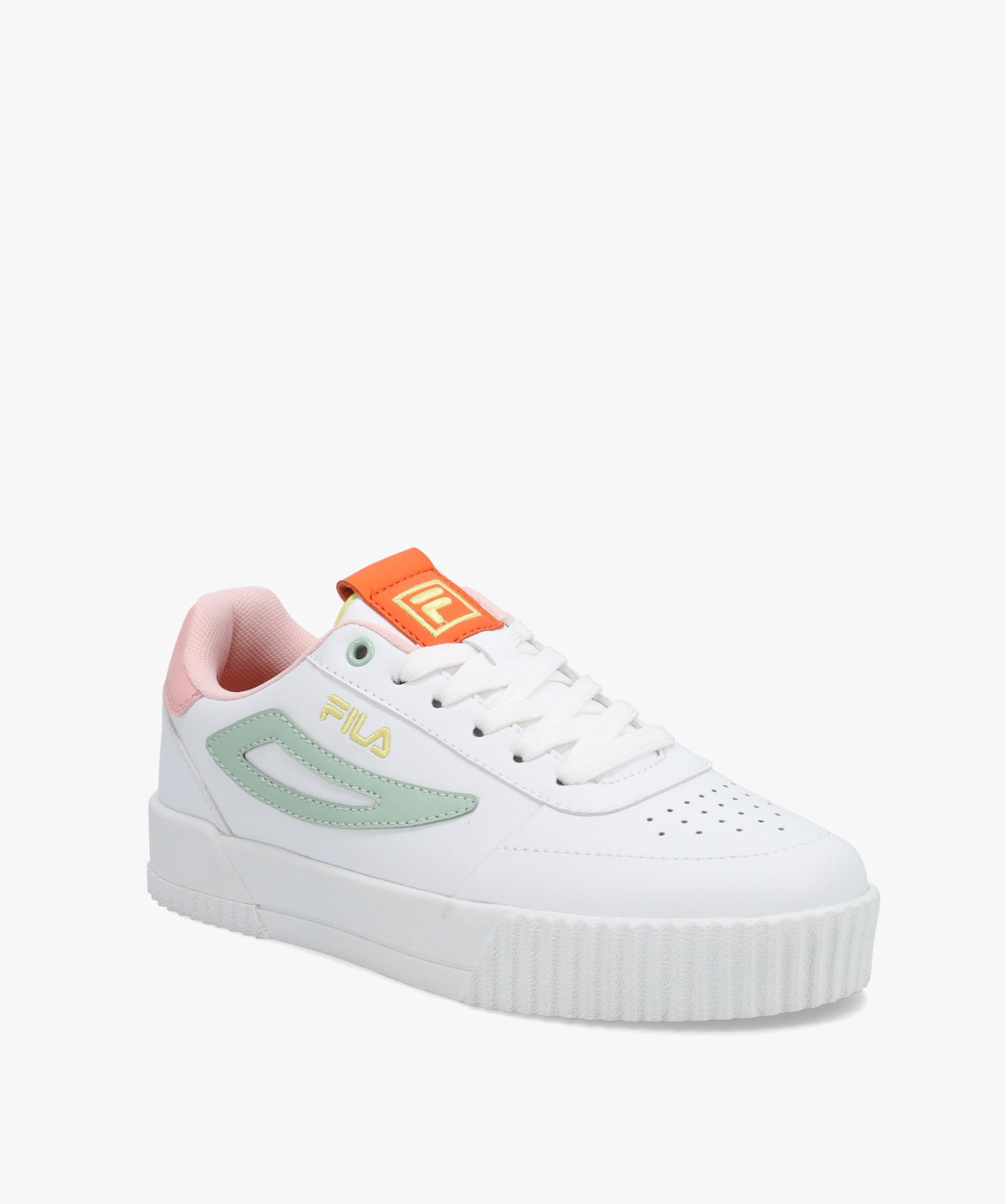 Tennis femme à détails colorés fermeture lacets – Fila ... blanc | GEMO