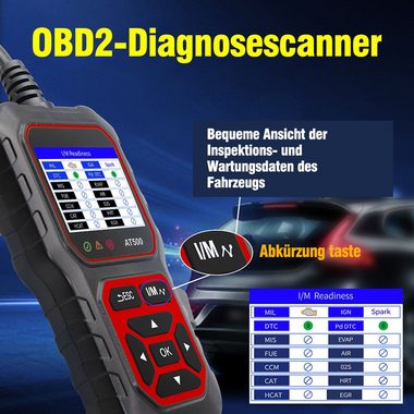 iscooter OBD2-Diagnosegerät AT500 Auto OBD2 Scanner Diagnose-Motorfehlercode-Leser, Fehlerdiagnose bei PKW und LKW; Eigendiagnose-Gerät
