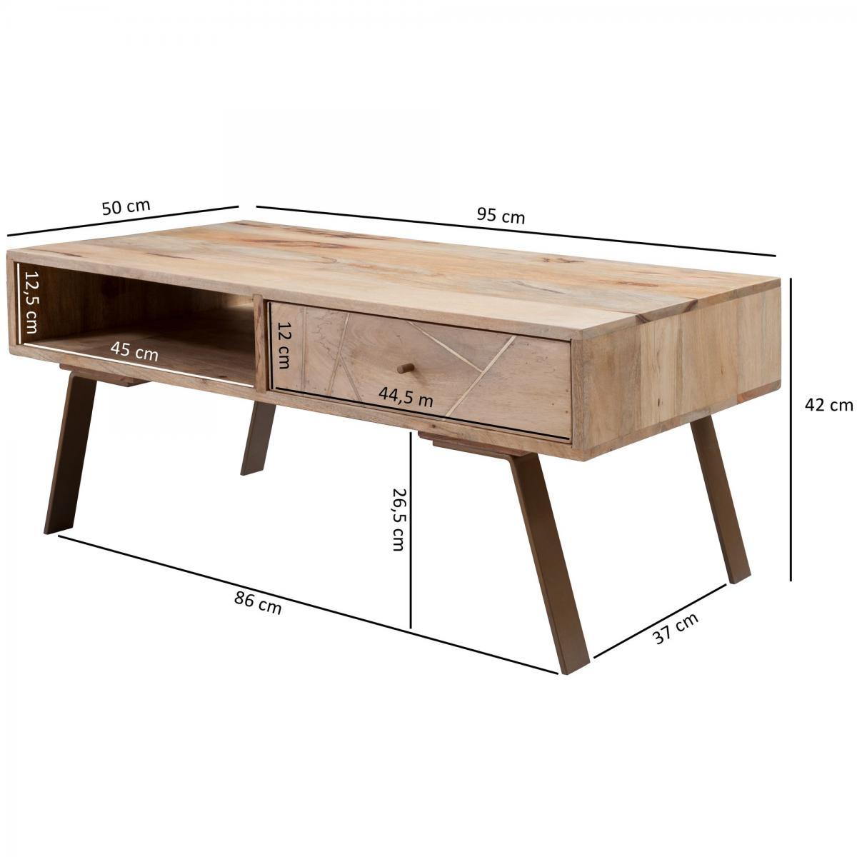 Wohnling Couchtisch SIKAR 95 x 42 x 50cm