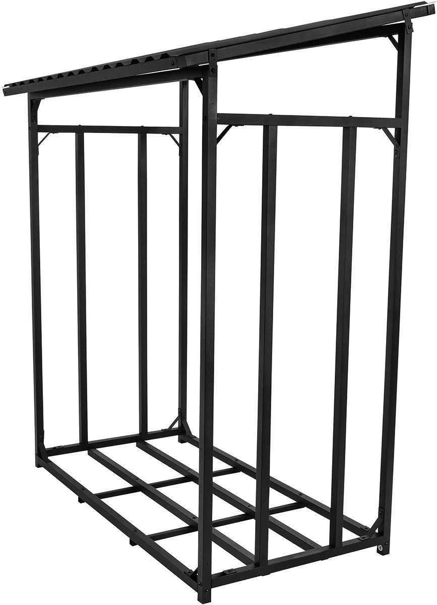 Heidenfeld Kaminholzregal Brennholzregal BR100, BxTxH:135x70x165 cm, (Kaminholzregal für außen und innen, Wetterbeständig, Welldach, 1-St., Max. Belastung 2250 kg, Stahl, Stoß- und Kratzfest), Stahl Feuerholzregal Holzstapelhilfe Holzunterstand Kamin