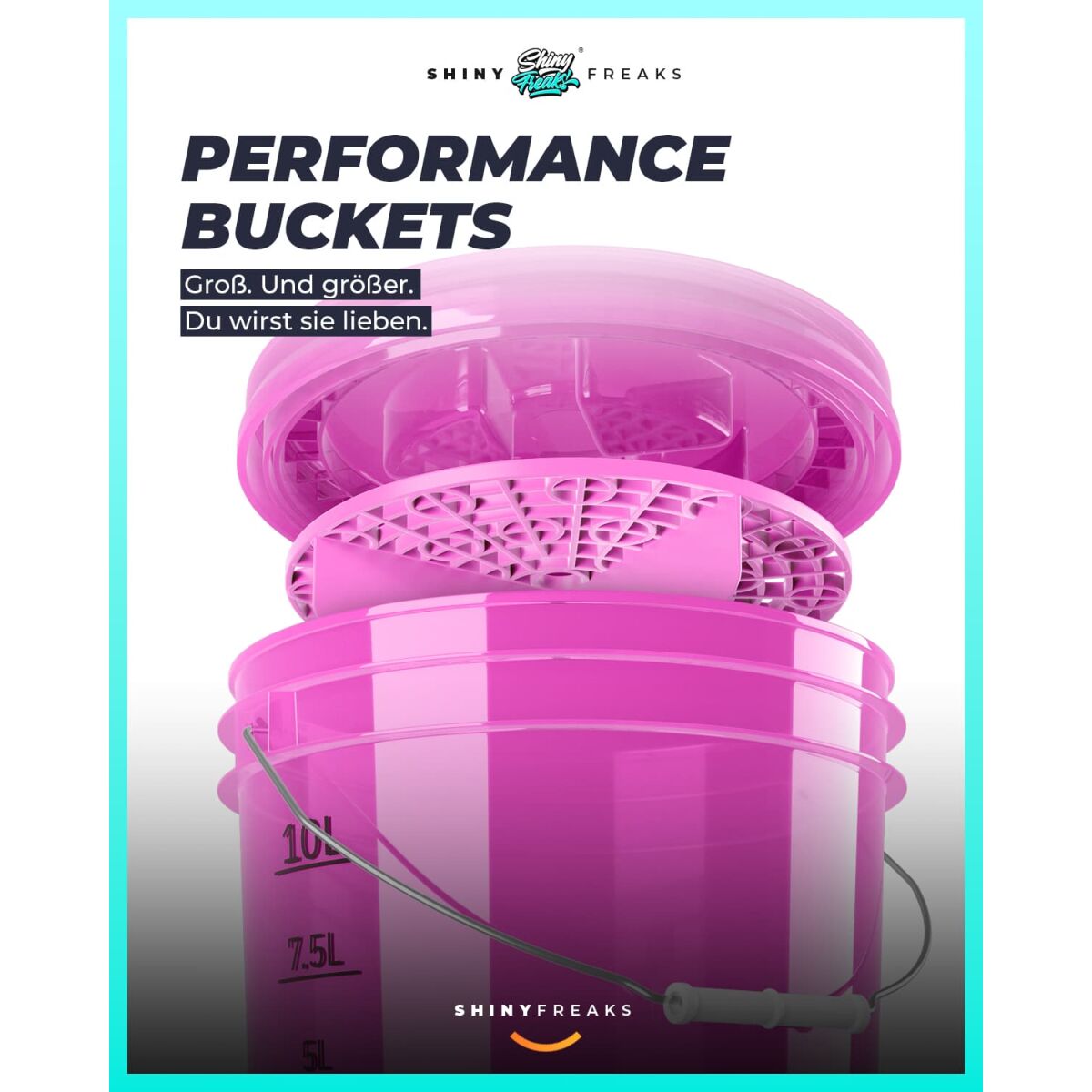 chemicalworkz Performance Buckets Wascheimer mit Deckel clear pink 3,5GAL