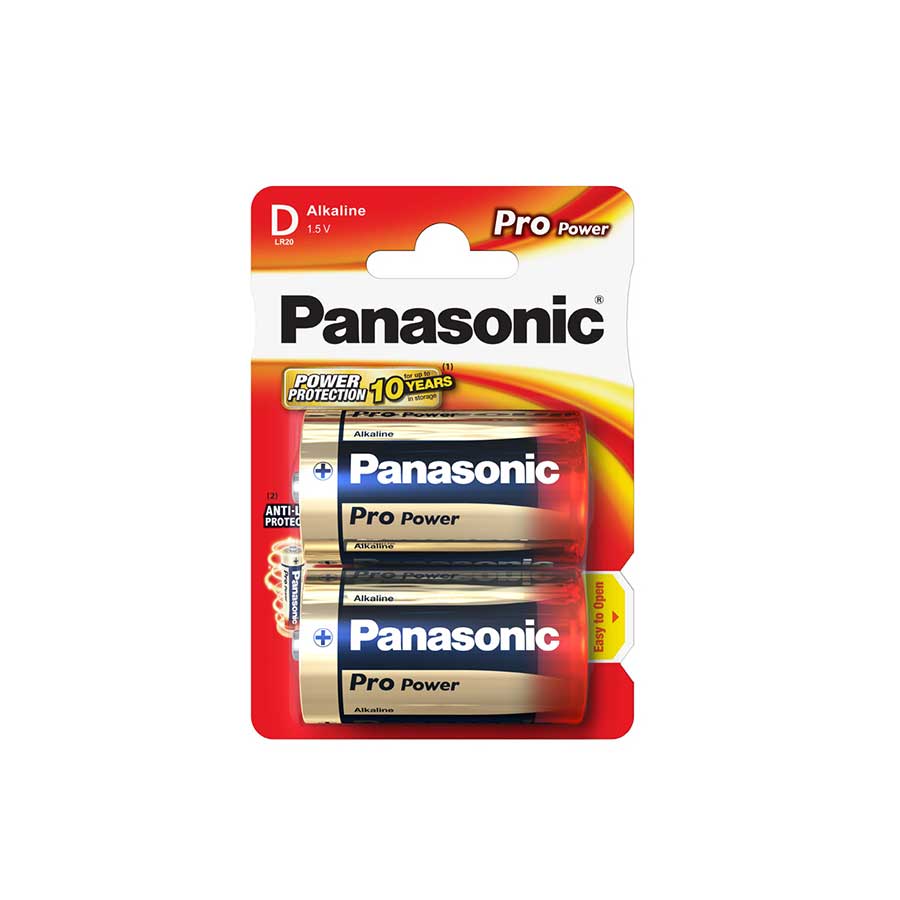 Panasonic Pro Power Alkali Mono Batterie D LR20PPG/2BP, 1,5 V, 2 Stück - ATU