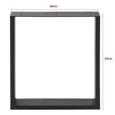 en.casa Tischgestell, Makers DIY Tischuntergestell 2er Set 40x43cm Stahl Schwarz