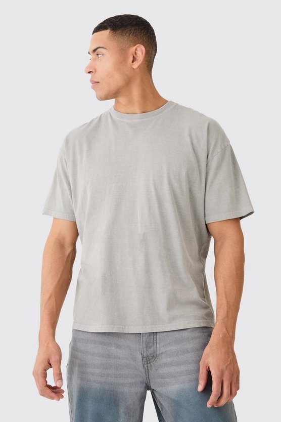 Kastiges Oversize T-Shirt mit Bm-Print