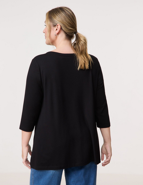 Ausgestelltes 3/4 Arm Shirt mit Frontprint