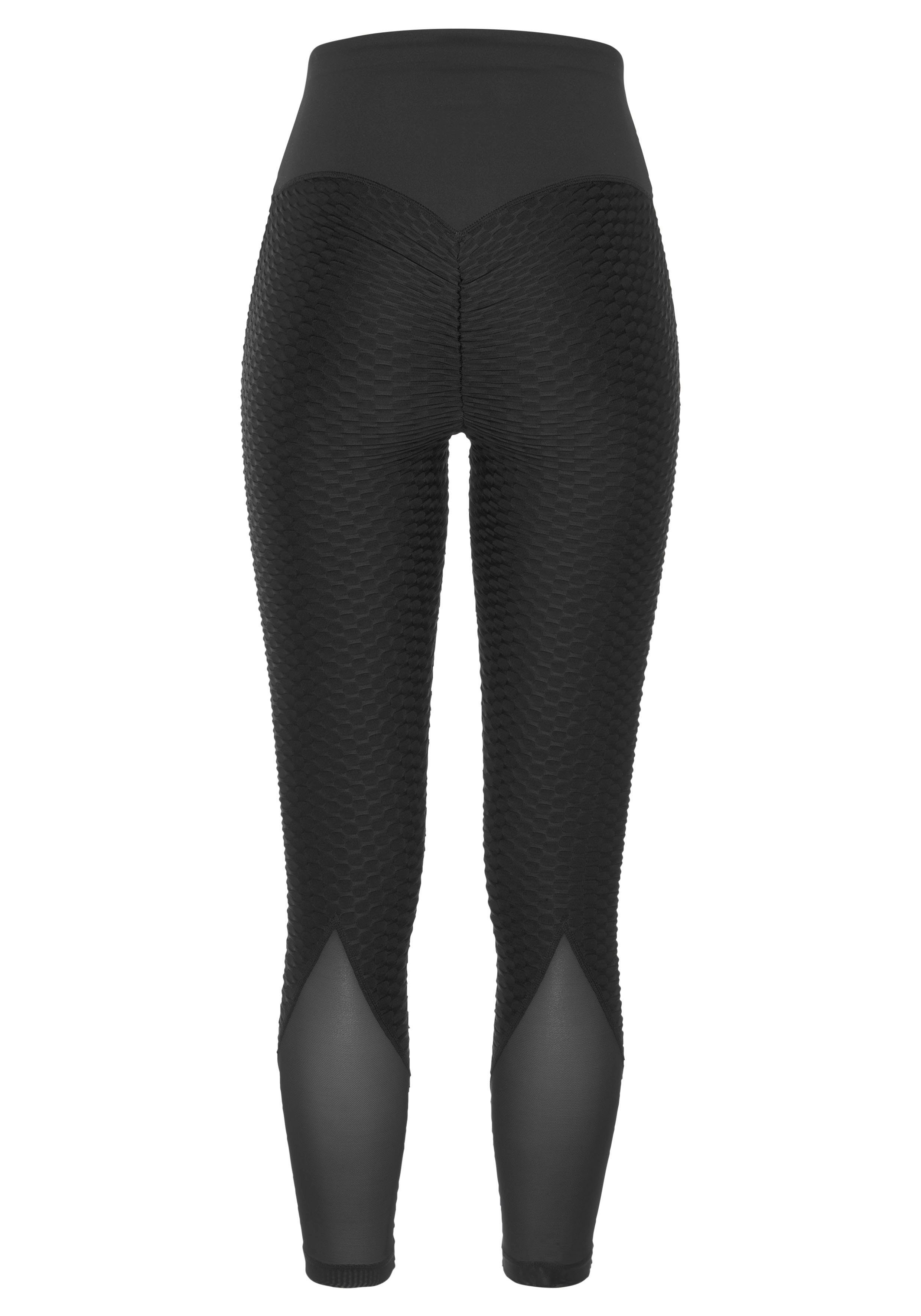 vivance active Funktionsleggings -Sportleggings mit Wabendesign und Mesheinsatz