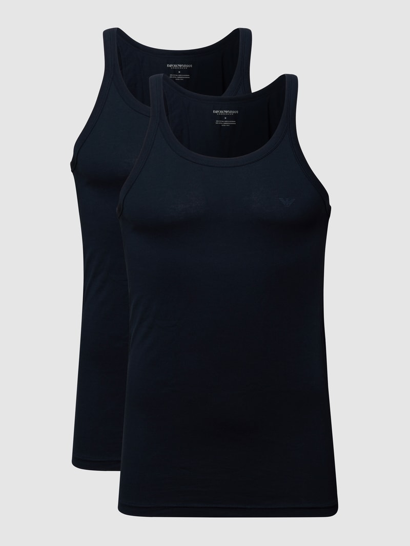 Tanktop aus Baumwolle im 2er-Pack in marineblau