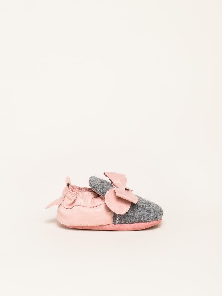 Gottstein Krabbelschuhe Bow in grau günstig kaufen