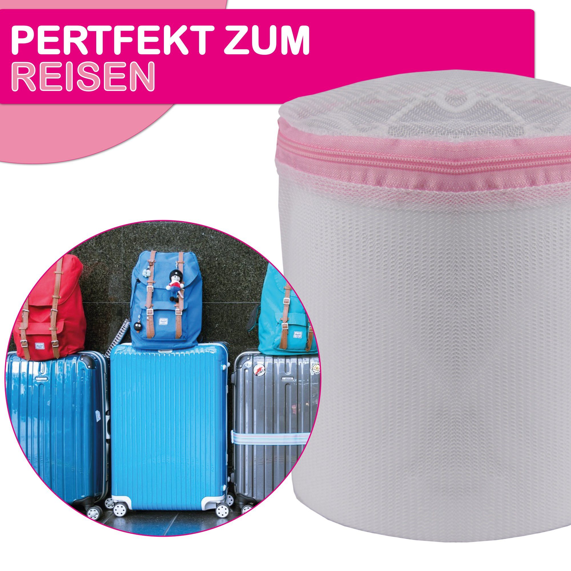 Bestlivings Wäschenetz Wäschesack 06125,(1-St), Wäschebeutel mit Reißverschluss 15x20cm für BH's, Dessous etc.