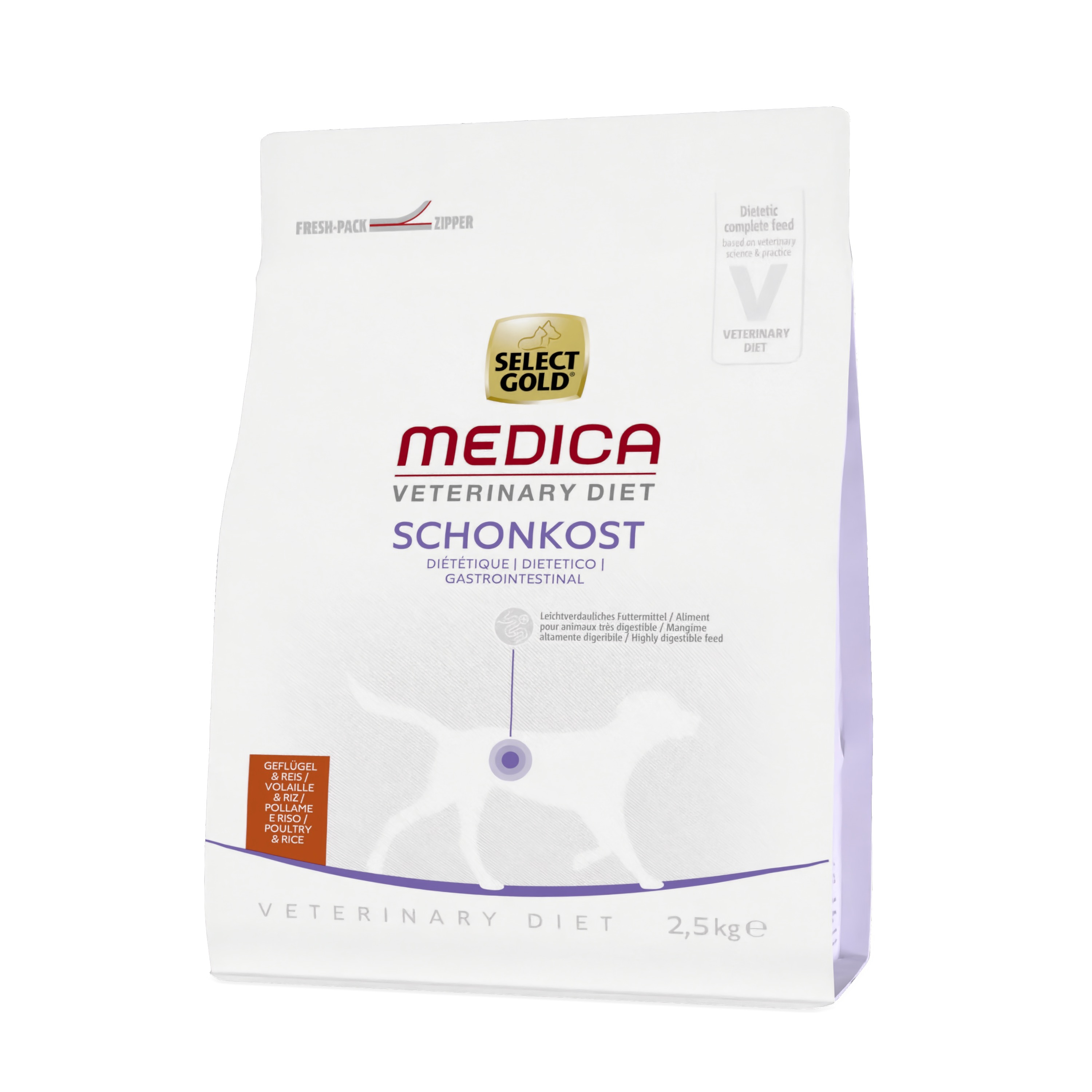 SELECT GOLD Hundetrockenfutter SELECT GOLD Medica Schonkost Geflügel & Reis 2,5 kg
