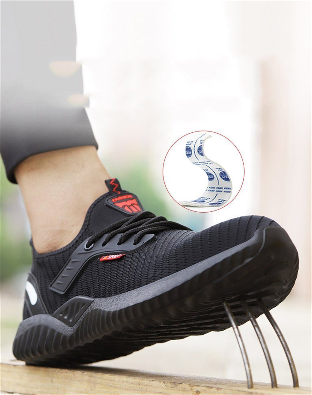 AROMUJOY Sicherheitsschuhe Herren Leicht Arbeitsschuhe Damen, Sportschuhe Arbeitsschuh