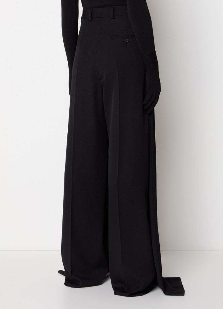 Pantaloni largi din lână cu talie înaltă Balenciaga