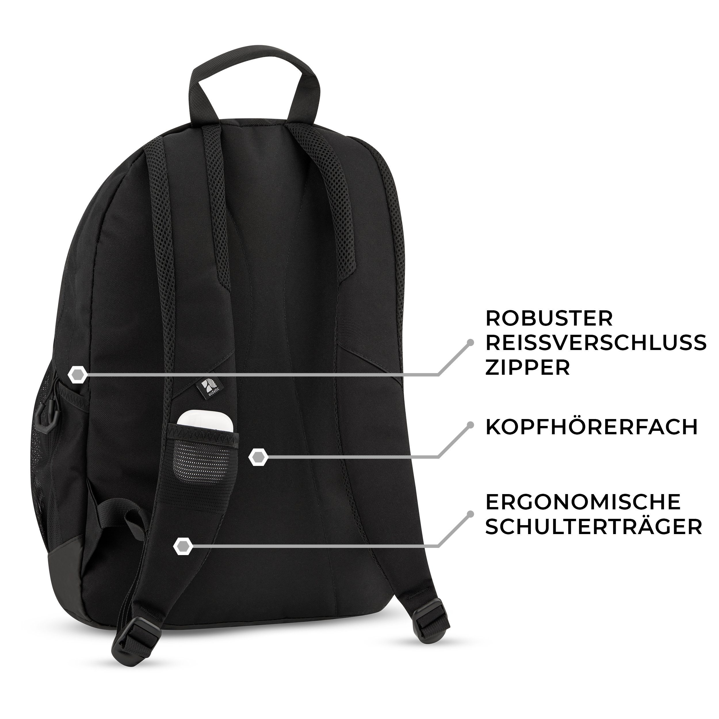 audetic Schulrucksack FLEX Rucksack Schule Schulrucksack Mädchen Jungen (Keine Set), Viele Fächer, Laptopfach, Wasserabweisend