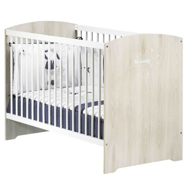 Lit bébé 120x60 hêtre cendré Smile