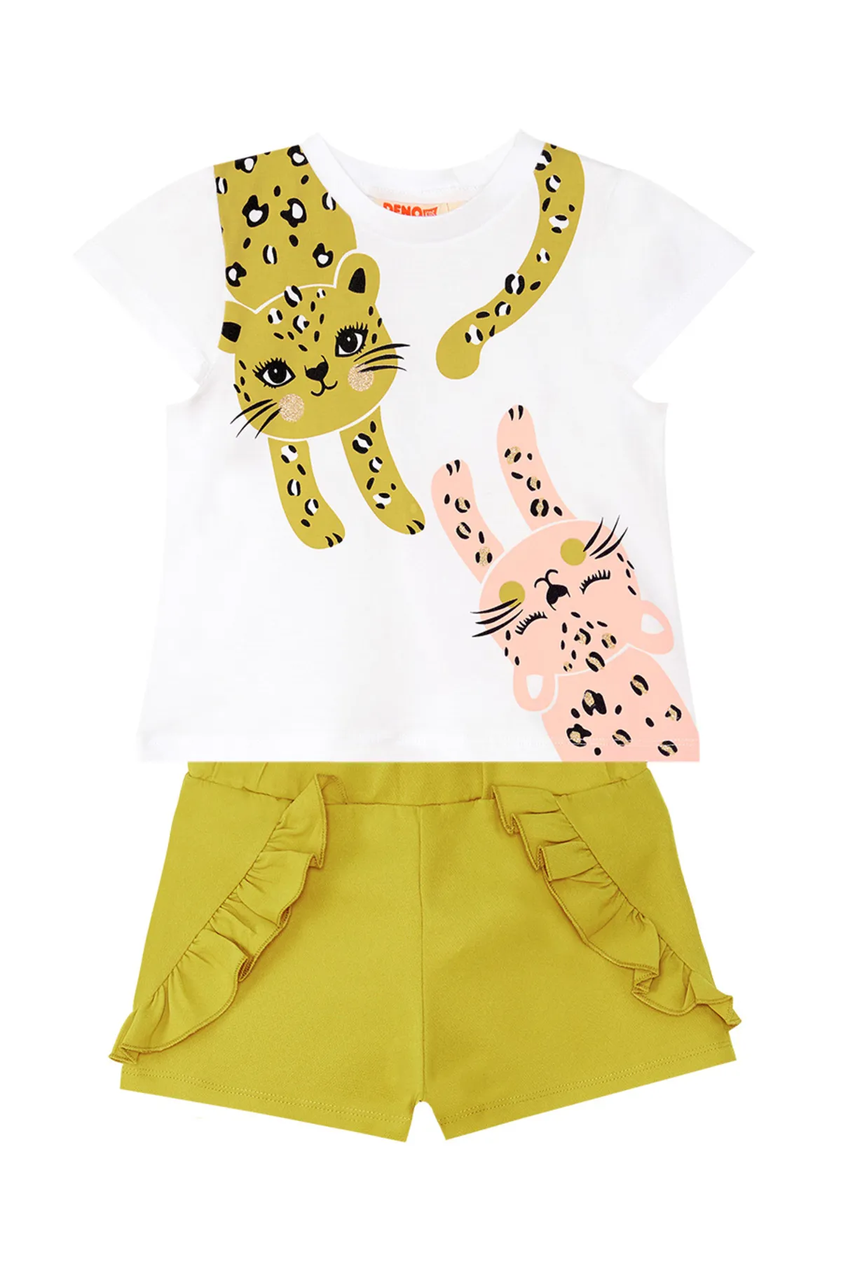 Denokids  Mischievous Cats T-Shirt-Shorts-Set für Mädchen