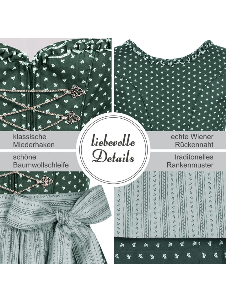 Nübler Dirndl Midi Thea in Petrol günstig kaufen