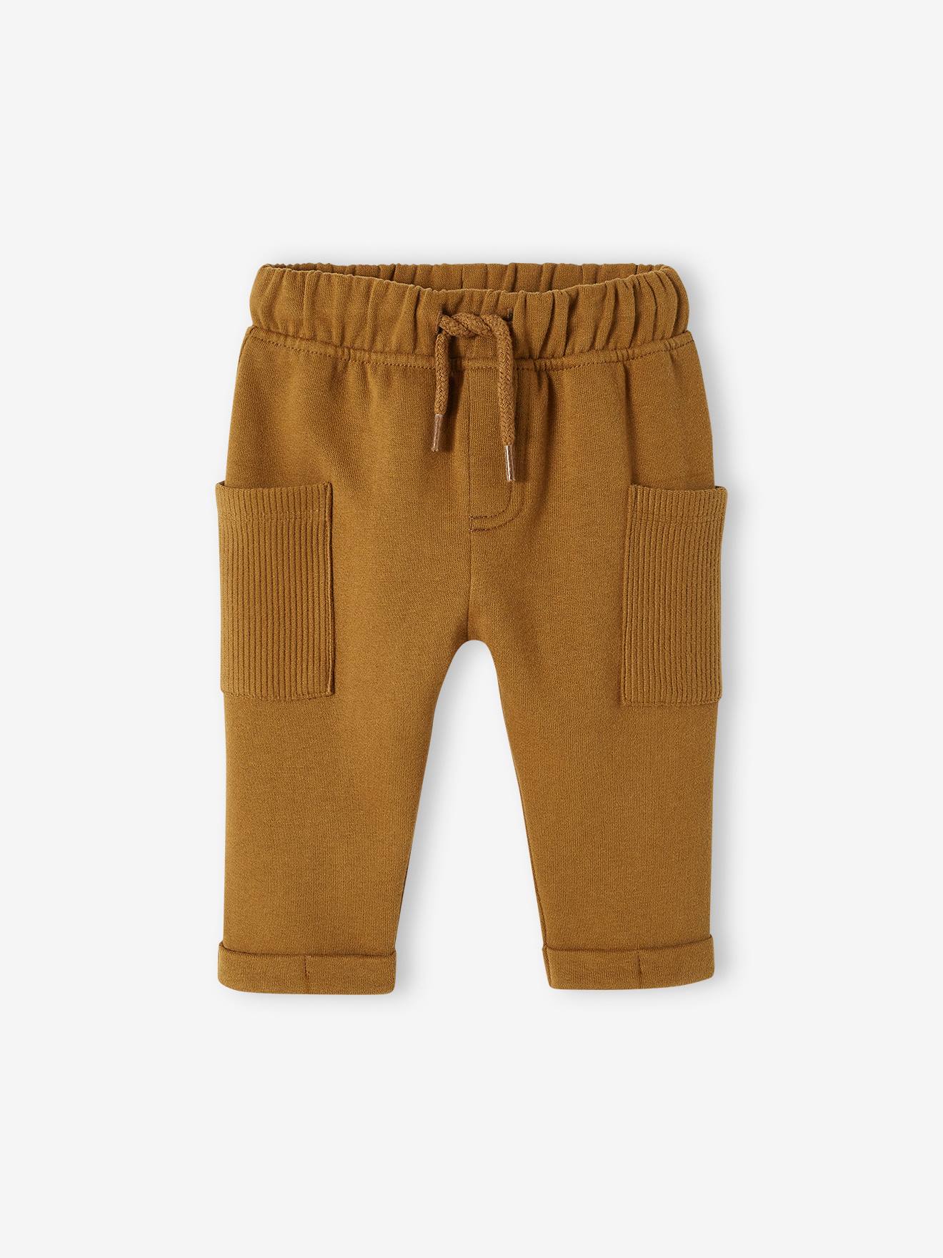 Pantalon bébé en molleton acajou