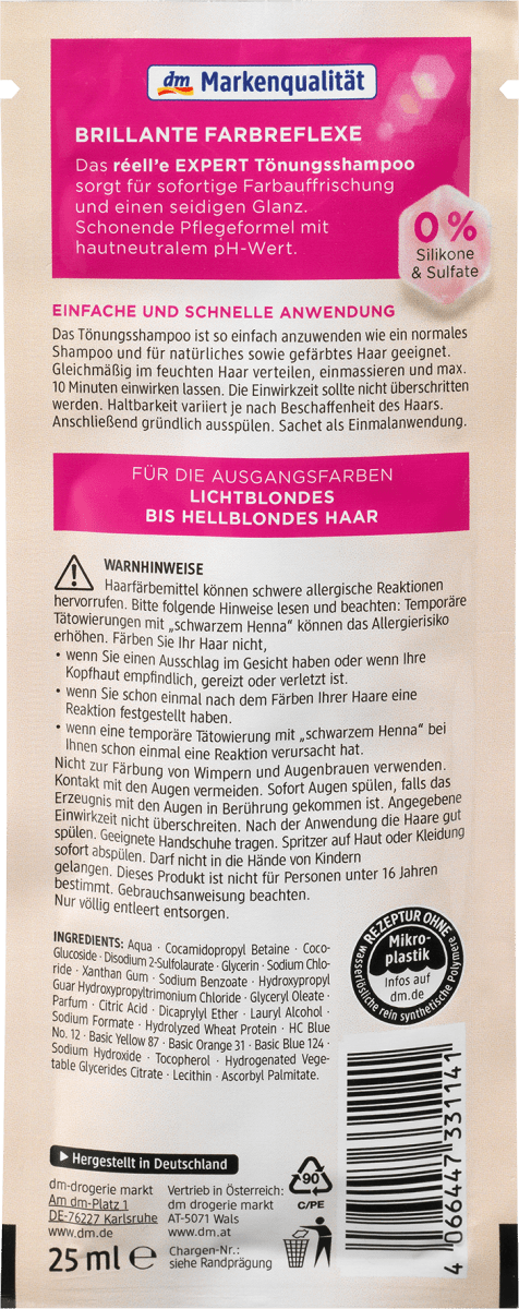 Tönungsshampoo 9.13 Weizenblond, 25 ml